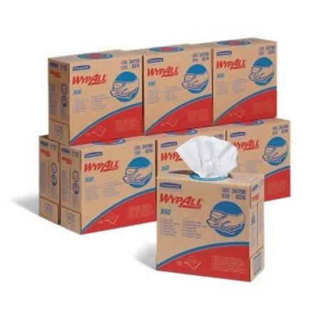 Kc Wypall WypAll X60 Wipers 1260 wipers/case, 126 wipers/box, 10 boxes/case 16.8" L x 9.1" W, 1260PK WIP34790